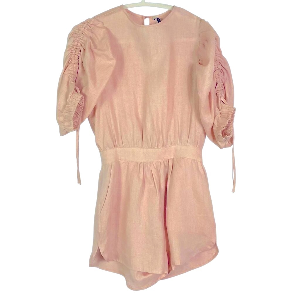 The Femm Sophia Romper in Blush, XS,